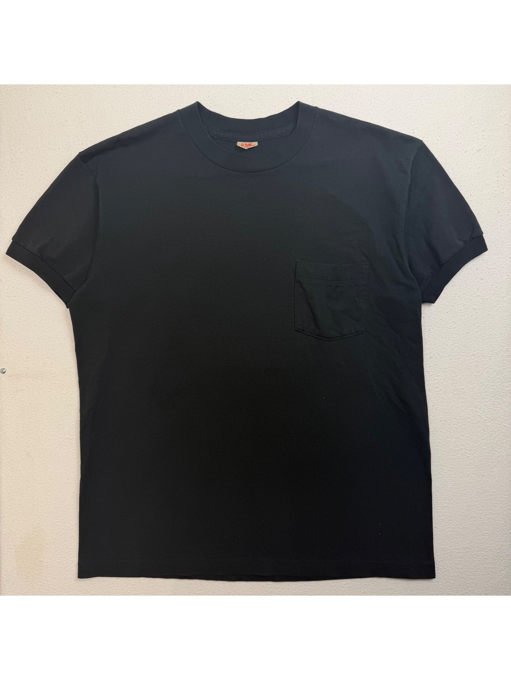 Vintage Blank Black Pocket Tee Men's Large